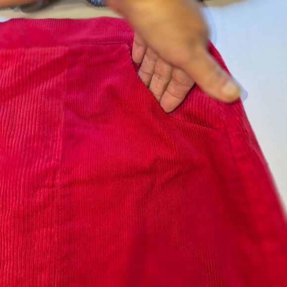 2 Corduroy Skirts, Gray and Red Size L, Cloud Ten & She+Sky, Gray Snaps, Red Zip - Picture 4 of 16